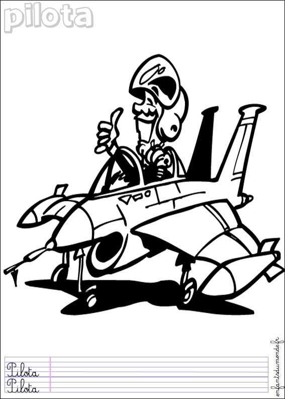 coloriage pilote 1